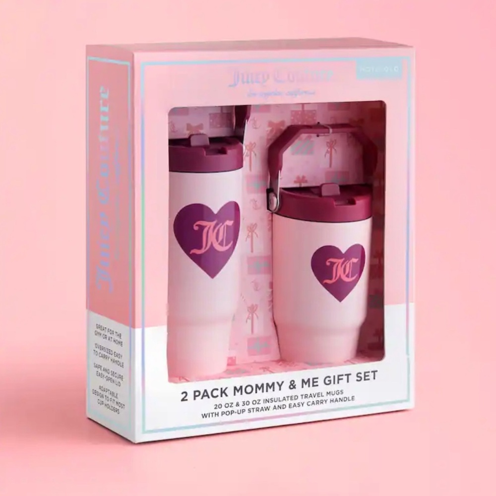 Juicy Couture Flip Flow Hydration Stainless Steel Screw Top Tumbler with Flip